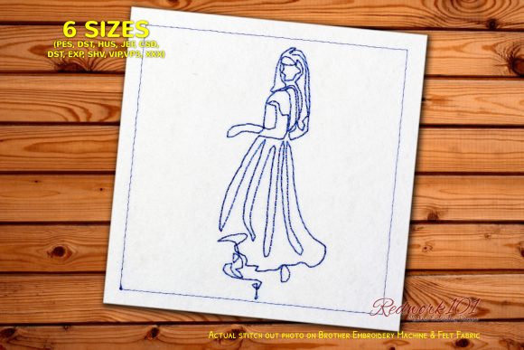 Beautiful Bohemian Model Walking Redwork
