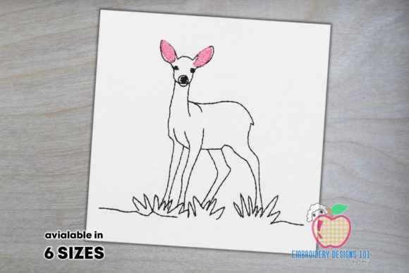 Fawn Standing on Grass Sketch