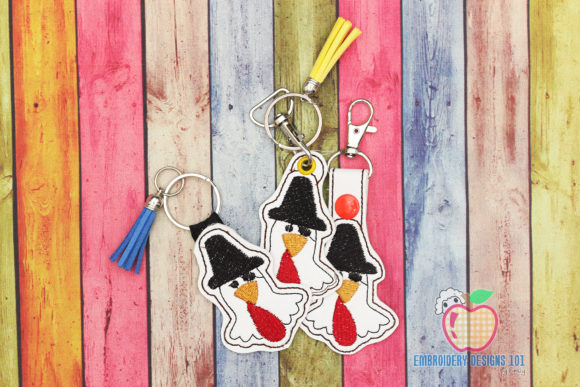 Halloween Turkey ITH Snaptab Keyfob