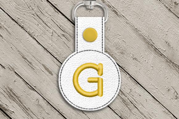 Letter G ITH Round Key Fob Applique