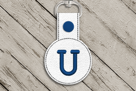 Letter U ITH Round Key Fob Applique