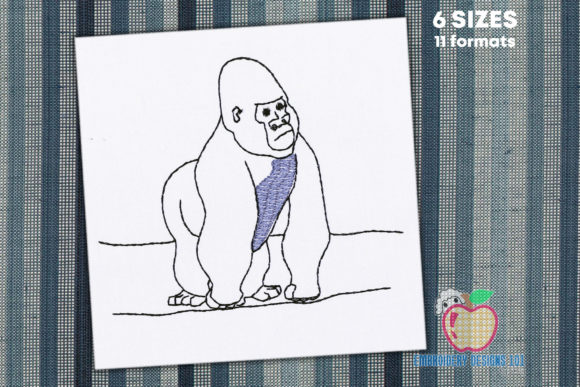 Male Gorilla in Forest Sketch