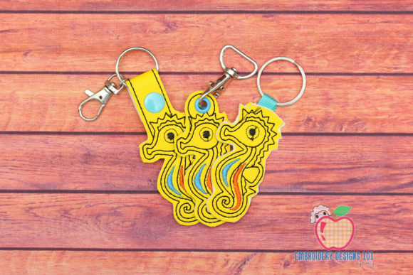 Seahorse ITH Snaptab Keyfob Design