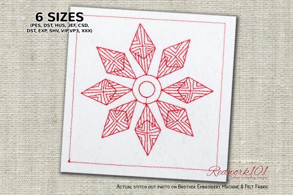 Snowflake Design Redwork