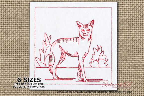 Wild Coyote Redwork