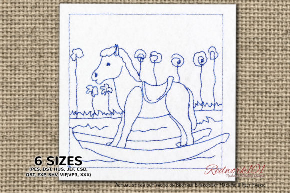 Wooden Riding Horse Lineart